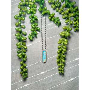 สร้อยคอเงินแท้ประดับโอปอลทำมือแบบนาวาโฮ  เครื่องประดับแฟชั่น - Product Image 1