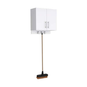 Hochwertiger Albany-Schrank aus Holz mit Besen bügeln und Metall griffen - Product Image 6