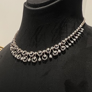 หรูหราสง่างาม14K ทองเพชรธรรมชาติแท้ตัดยอดเยี่ยมชุดสร้อยคอที่ผ่านการรับรองจากบุคคลที่สามสำหรับผู้หญิงเครื่องประดับอมตะ - Product Image 6