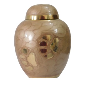 Top cổ điển với Paw in Brass lưu niệm hỏa Táng urns Chất lượng cao nhất kim loại tang lễ lưu niệm urns với Nâu thiếc hoàn thành - Product Image 1