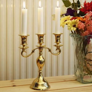 Unique Brass <b>Lantern</b> Candelabra Seasonal Home Decorative Candle Holder for Christmas and Holidays - Product Image 1