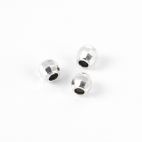 Perles découpées au laser de 2,5 mm, facettées, en argent sterling 925, pour la fabrication de bijoux, vente en gros