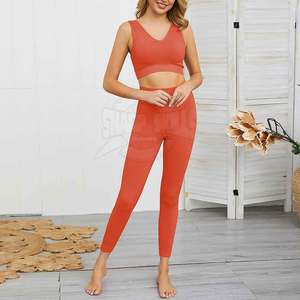 ชุดโยคะผ้าโพลีเอสเตอร์ของผู้หญิงชุดเล่นโยคะผ้าสแปนเด็กซ์สวมใส่สบายชุดเล่นยิม - Product Image 4