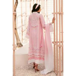 Robe en mousseline de soie élégante à col en V respirante Rose Latte pour le printemps et l'été - Product Image 6