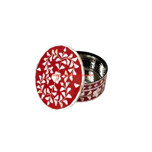 Casserole en nacre faite à la main avec incrustation d'os plat de service décoratif avec motif floral pour salle à manger et décoration intérieure - Product Image 1