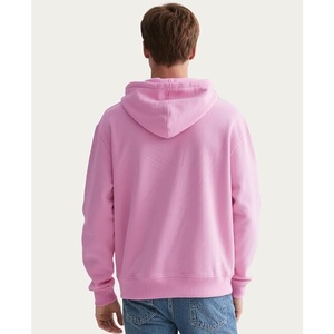 Meilleure vente Service OEM hommes 100% coton à manches longues épaule pente cou bande couleur unie confortable fermeture éclair à capuche Bangladesh - Product Image 2