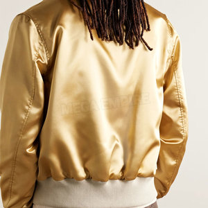 Custom High Street Style Satin Varsity Jacket Tallas grandes Logotipo frontal Cierre de cremallera para el invierno-OEM/ODM ¡Bienvenido! - Product Image 3