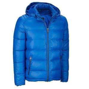 Veste d'hiver pour hommes respirante fabriquée en usine, col montant de grande taille avec logo avant, vêtements chauds pour adultes - Product Image 3