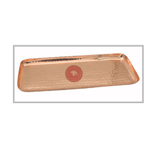 Bandeja de Servicio de Cobre Premium Hecha a Mano |   Bandeja Rectangular para Desayuno con Asa de Metal |   Decoración de Cocina |   Producto Más Vendido - Product Image 2