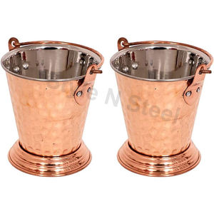 Cubo Balti para servir platos Mini plato Balti de acero inoxidable para servir con color de textura antigua - Product Image 1