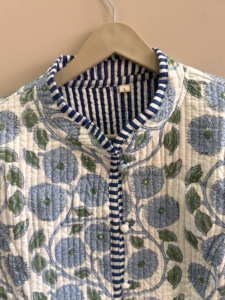 Hand Block Printed Cotton <b>Quilted</b> Jacket Boho Women Handmade Jacket Reversible Coat - Product Image 3