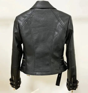 New Arrival Fashion Winter Regular Casual Ladies <b>Leather</b> <b>Biker</b> <b>Jacket</b> Professional Factory Made 2026 High Quality Knitted - Product Image 3
