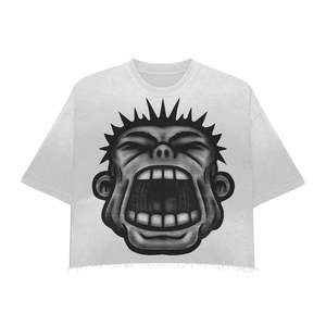 เสื้อยืดผู้ชายแบบครอปผ้าฝ้าย100% น้ำหนักมากเสื้อคอกลมไร้รอยต่อพิมพ์ลายดิจิตอลย้อมสีล้วน - Product Image 5