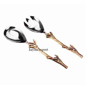 Ensemble de couverts de designer créatifs uniques, manche fantaisie, argenté, miroir, moderne, restaurant, service de nourriture, cuillères en acier inoxydable - Product Image 4