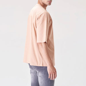 T-shirt Homme Uni Surdimensionné en Toile Polyester/Coton 400 g/m² Personnalisable Respirant Séchage Rapide Fabriqué au Pakistan Meilleur Prix - Product Image 4