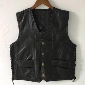 Gilet de moto léger de haute qualité pour hommes Logo personnalisé en cuir véritable véritable pour l'hiver à bas prix - Product Image 1