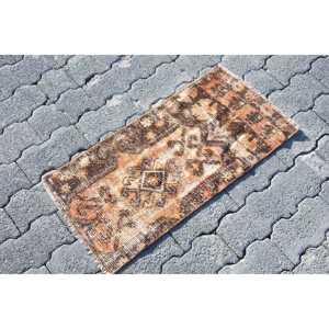 พรมวินเทจขนาดเล็ก 1.2x2.4 ฟุต (36x74 ซม.) พรมลายพรางสีน้ำตาลตุรกี - Product Image 3