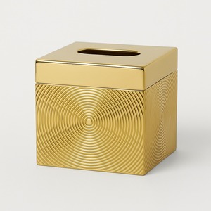 Servilletero plateado mate pulido con diseño floral cortado con láser elegante cubierta de caja de pañuelos decorativa contemporánea - Product Image 3