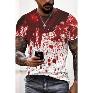 T-shirts pour hommes problème résolu t-shirts imprimés sanglants mode Horrible Halloween manches courtes décontracté col rond surdimensionné t-shirts hauts - Product Image 5