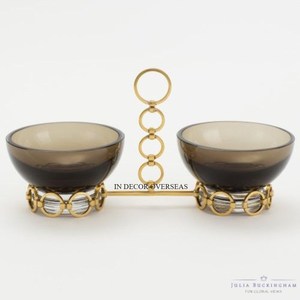 Cuencos de Metal de Alta Calidad para Servir Alimentos, con Base de Metal Chapada en Oro de Diseño Único y Elegante, con Parte Superior Redonda con Recubrimiento en Polvo de Color Blanco - Product Image 4