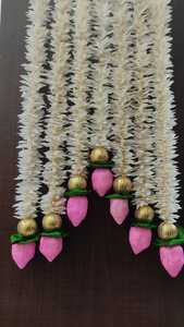 Guirnalda Floral de jazmín y Loto artificial, cadena decorativa para bodas y celebraciones festivas, decoración Seemantham Mangalasnanam - Product Image 2