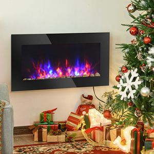 Modern <b>Wall</b>-<b>Mounted</b> Electric Fireplace Heater with LED Display & Remote Control for Home Hotel & RV Use Brand New - Product Image 4
