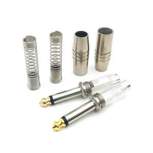 1/4" 6.35mm Plated Plug Mono Solder Type Audio Connector for DJ Mixer Speaker Cables and Guitar