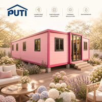 Maison conteneur extensible rose de 40 pieds préférée des filles, isolée pour une utilisation en climat froid
