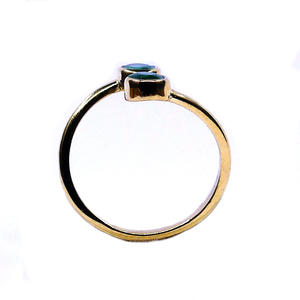 Anillo Clásico de Pareja de Gemvanity, de Acero Inoxidable Chapado en Oro con Esmeralda, para Mujer, para Aniversario, Compromiso, Fiesta, Uso Hindú - Product Image 2