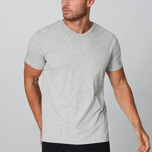 Design personnalisé plaine coton vierge t-shirt t-shirt en gros 50% coton 50% polyester à manches courtes Oem logo - Product Image 1