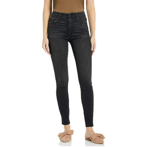 Pantalon taille haute pour femme, pantalon en jean moulant, délavé, personnalisé, grande taille, avec logo personnalisé - Product Image 1
