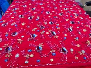 Tissu perlé 3D broderie perlée à la main filet de luxe pour vêtements antistatique fête Style cristal décoration plage - Product Image 5