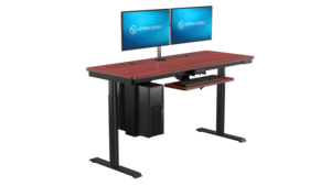 Versadesk powerlift chuyển đổi chiều cao có thể điều chỉnh Ergonomic bằng gỗ kim loại máy tính bàn đứng điện Lift Cherry kết thúc - Product Image 4