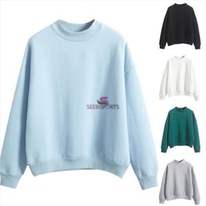 Fashion Casual Women Solid Color Crew Neck Long Sleeve Sweatshirt Pullover Autumn Winter - Product Image 3