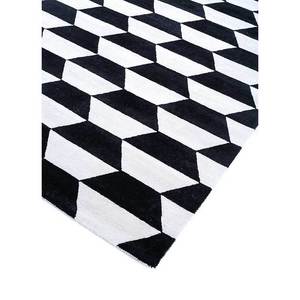 Tapis en laine et viscose à motifs géométriques gris et noir, tissé à la main, pour la maison Tnq-3242 - Product Image 2