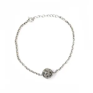 925 Silver Filigree Charm <b>Bracelet</b> with Zircon Pearl Diamond for Women Trendy <b>Gold</b> <b>Bead</b> Bangles for Daily Wear Wedding Gifts - Product Image 1