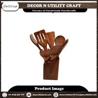 Ensemble de mini cuillères en bois d'acacia naturel écologique fait à la main Spatules de cuisson antiadhésives Pince Cuisine Ustensiles décoratifs de petite taille