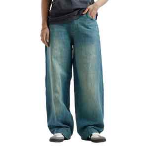 Jeans Holgados para Hombre al por Mayor, MOQ Bajo, Estilo Urbano, Jeans de Mezclilla de Corte Holgado, Estilo Urbano Vintage, Jeans de Pierna Ancha para Hombre - Product Image 3