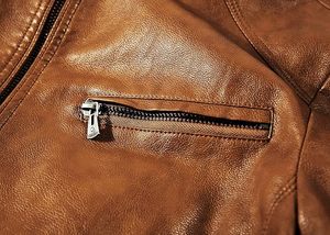 Venta al por mayor último diseño de los hombres de motorista de cuero desgastado chaqueta de bombardero de tela de lona Stand High Street disponible producto RTS - Product Image 3