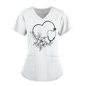 Uniformes d'infirmière personnalisés à manches courtes et longues, col en v, uniforme médical, blouses, Top, vente en gros, ODM - Product Image 3