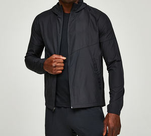 Chaqueta cortavientos holgada informal con logotipo personalizado para hombre, último diseño, impermeable, capucha de primavera, tela polar con cremallera, venta al por mayor, Invierno - Product Image 4