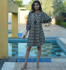 Bohemian Collection for Women Resort Wear Indian Sari Silk Assorted Print Short <b>Dress</b> - Product Image 1