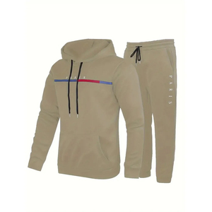 Survêtements de sport d'automne personnalisés pas chers pour hommes avec imprimé et design à franges, 100% coton, coupe ample, vêtements de sport de jogging - Product Image 3