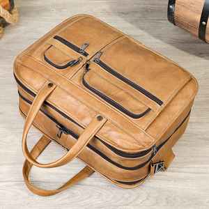 Professionnel personnalisé en cuir véritable mallette pour ordinateur portable sac de messager fermeture éclair personnalisable couleur Logo Durable résistant à l'eau - Product Image 5