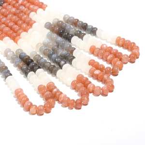 ลูกปัดพลอยมูนสโตนหลายเม็ดเรียบสำหรับทำเครื่องประดับขนาด8-9มม. - Product Image 2