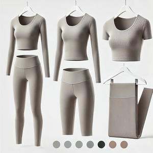 Ensemble de yoga trois pièces de haute qualité pour femmes vêtements de fitness à séchage rapide Leggings croisés à manches longues taille plus taille-XL pour - Product Image 4