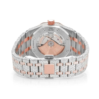 Montre Baron Luxury Fashion en acier inoxydable, mouvement à quartz ETA, édition limitée Moissanite, cadran en verre recouvert de cristaux, bracelet de 20 mm