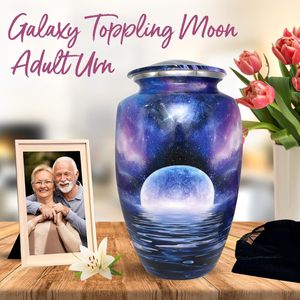 Urne Galaxy bleue pour cendres adulte homme et femme-Urne de crémation bleue pour hommes et femmes-Urne de lune pour adultes-Honore votre bien-aimé - Product Image 3