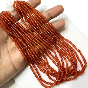 Venta al por mayor Natural naranja cornalina piedra preciosa facetada Rondelle forma cuentas para uso en joyería - Product Image 3