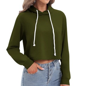 Vêtements de sport streetwear, hauts courts à épaules tombantes avec cordon de serrage, vêtements de sport pour femmes, hauts courts à capuche pour femmes, pulls multi-saisons - Product Image 4